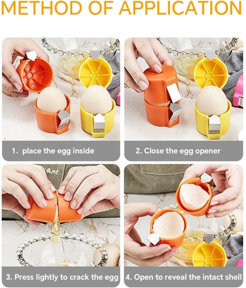 Egg Shell Opener For Hard Boiled Eggs Egg Peeler Tool Handheld Egg Topper Cutter Tool Easy Egg Cracker Tool Egg Slicer For Raw And Hard Boiled Eggs Kitchen Gadgets For Cooking And Baking - Image 2