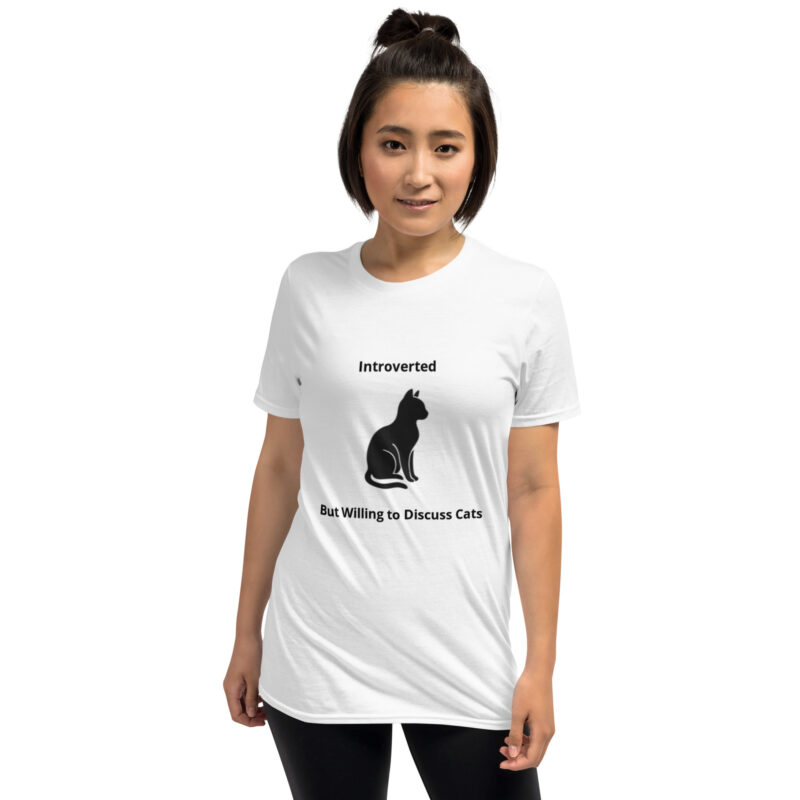 Introverted But Willing to Discuss Cats - Funny Cat Lover Unisex T-Shirt for Maine Coon Bengal Siamese Ragdoll Cat Breeds Enthusiasts - Image 3